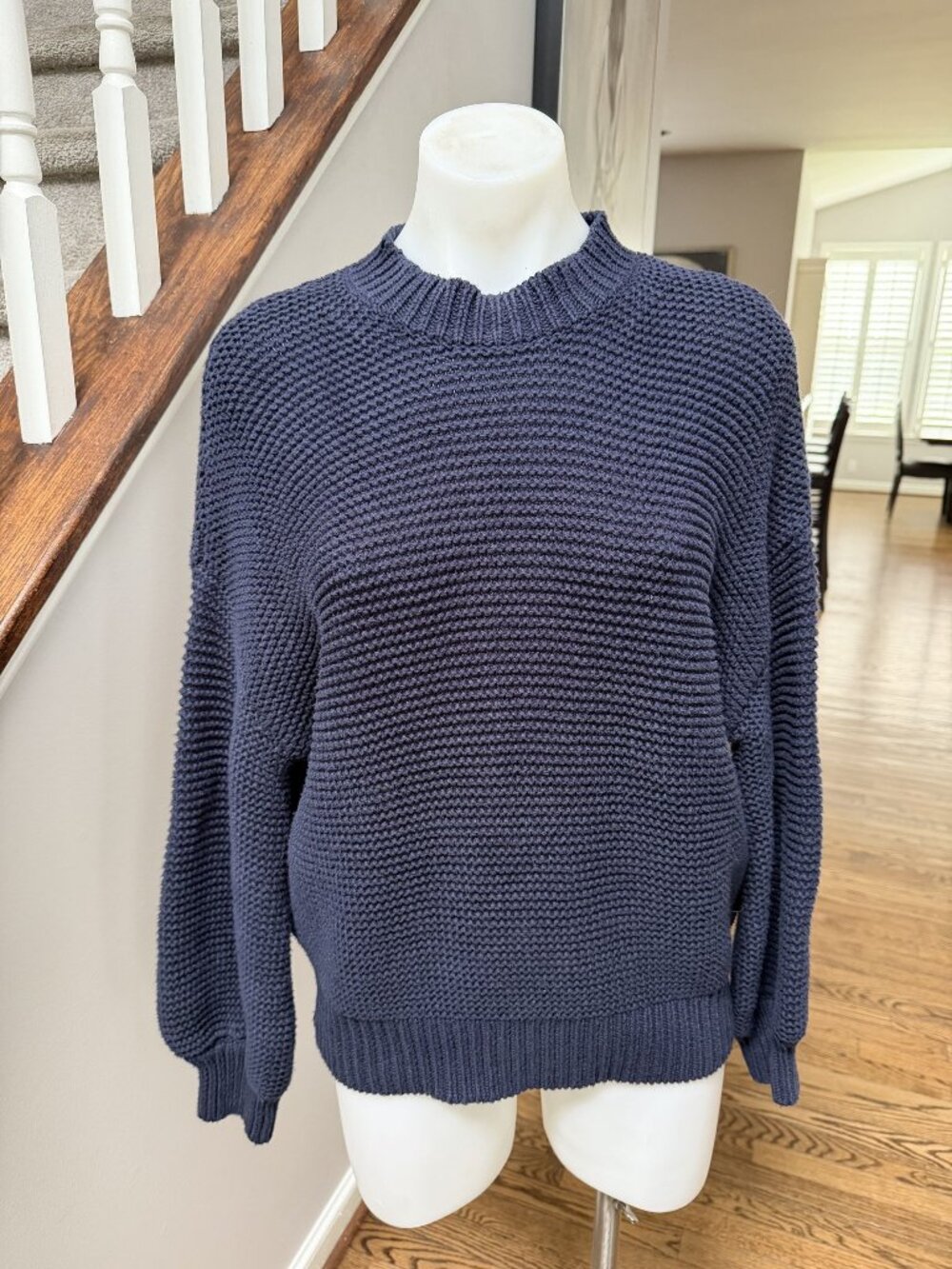 Alex Mill Button Back Sweater Navy Blue Size Medium